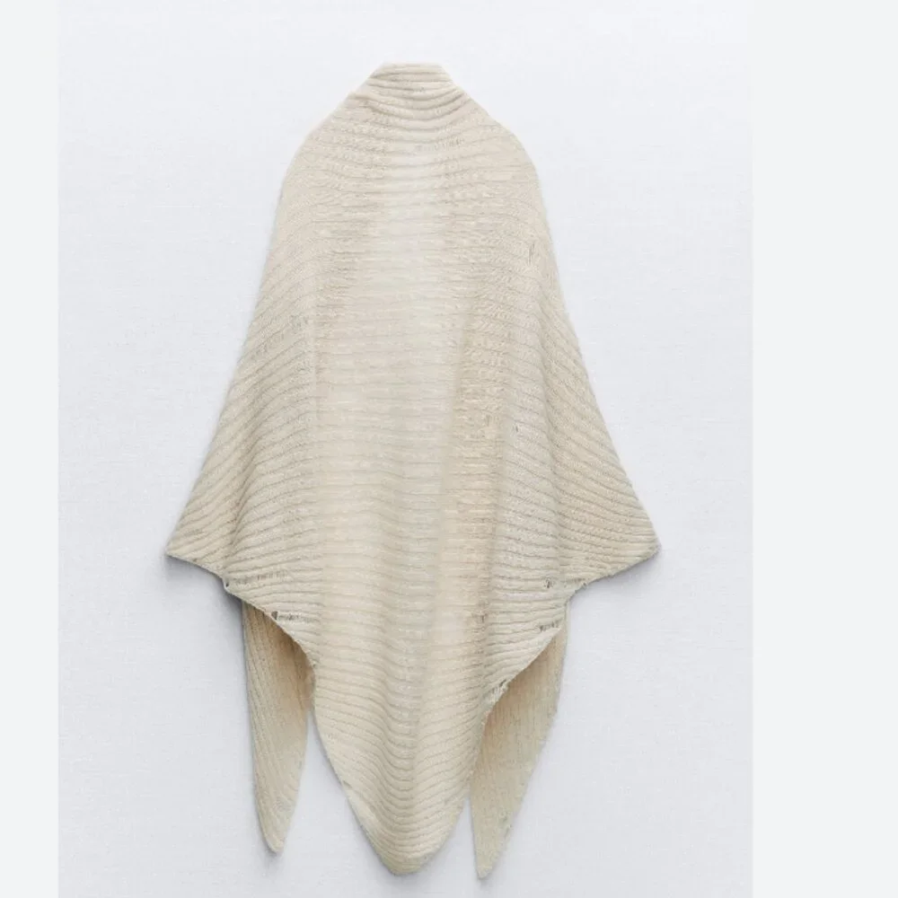 NWT ZARA RIPPED KNIT CAPE Cardigan Neck Warmer